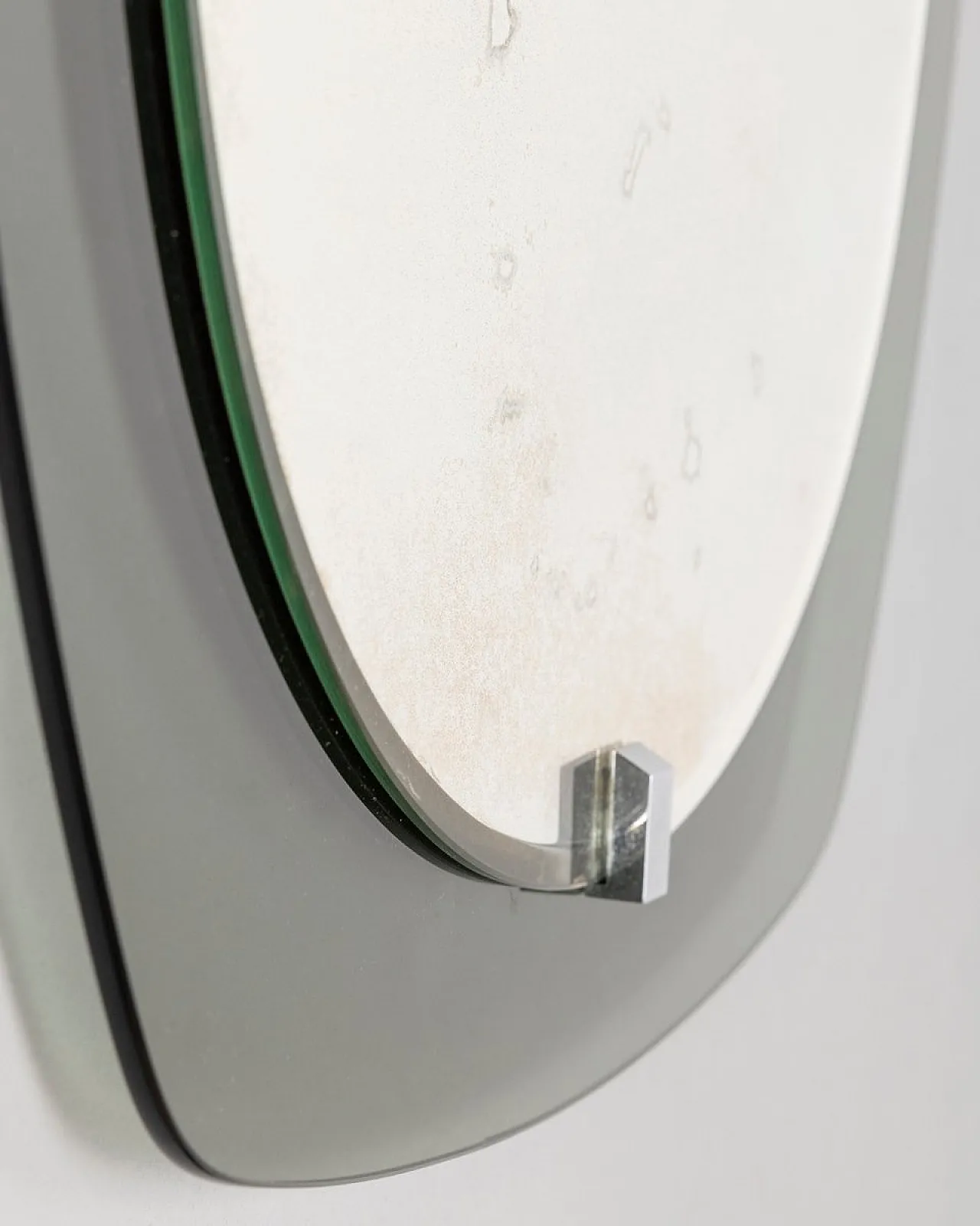 Wall mirror in blue smoked glass by Veca, 1950s 4