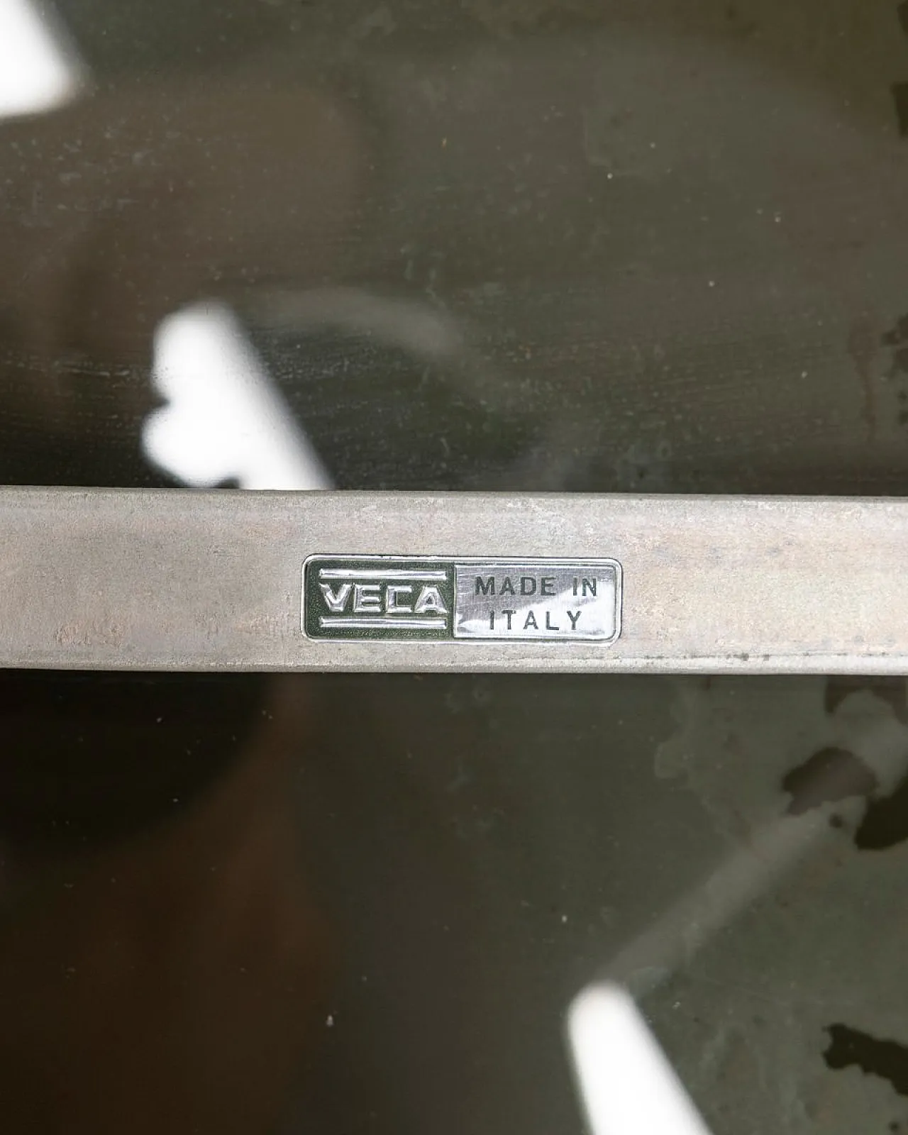 Wall mirror in blue smoked glass by Veca, 1950s 8