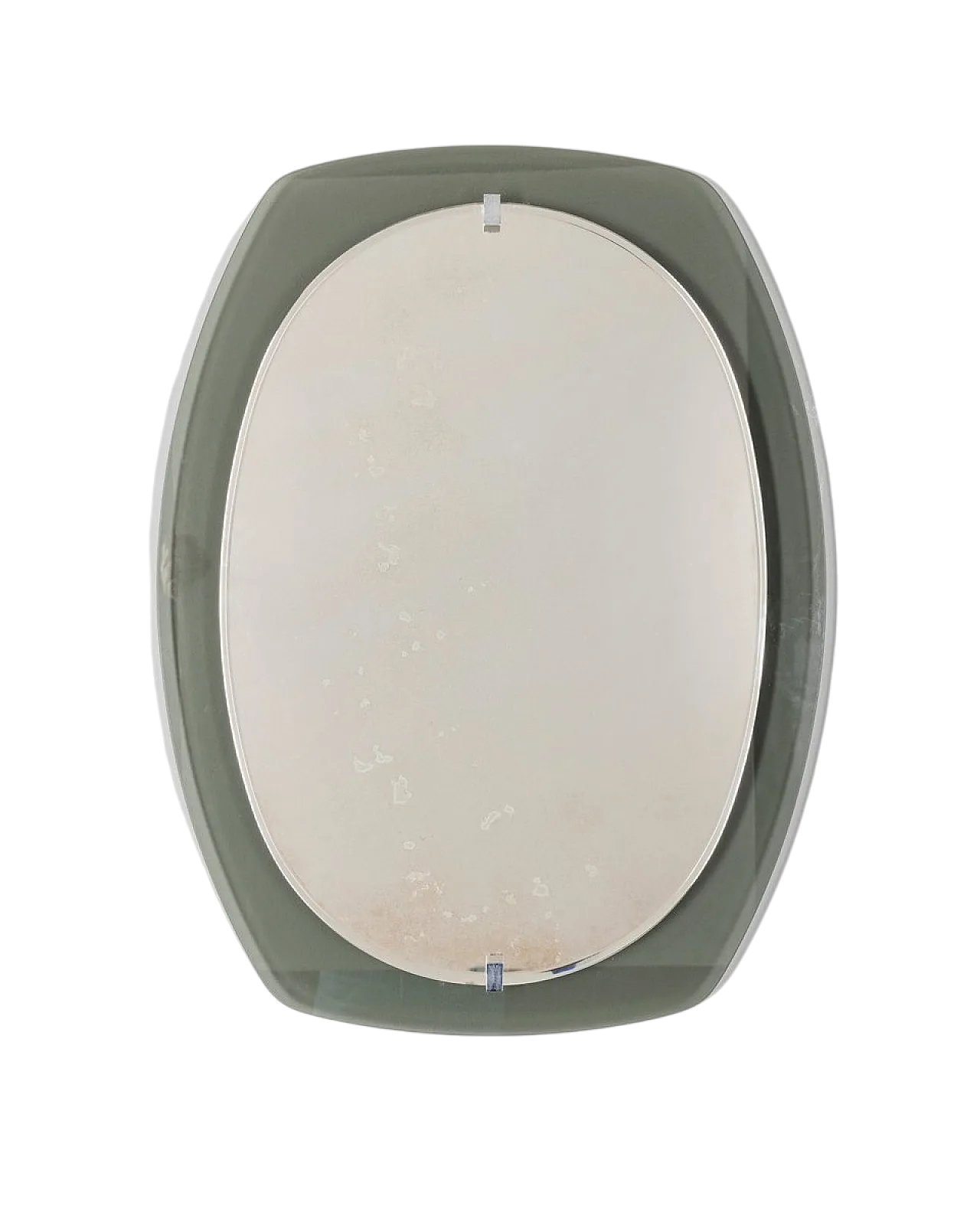 Wall mirror in blue smoked glass by Veca, 1950s 9