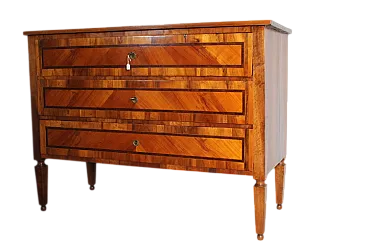 Cassettone comò Luigi XVI, intarsiato, 1770