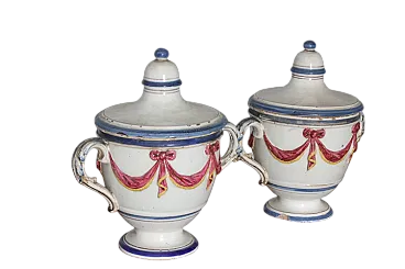 Antica coppia di vasi in terracotta portaspezie  del XVIII sec