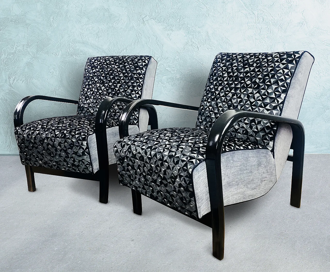 Poltrone HF11 Art Deco, anni '40 1