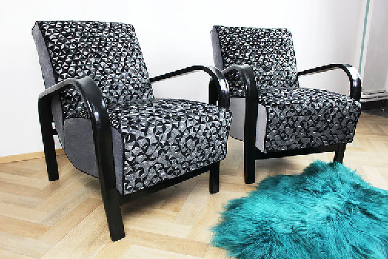 Poltrone HF11 Art Deco, anni '40 3