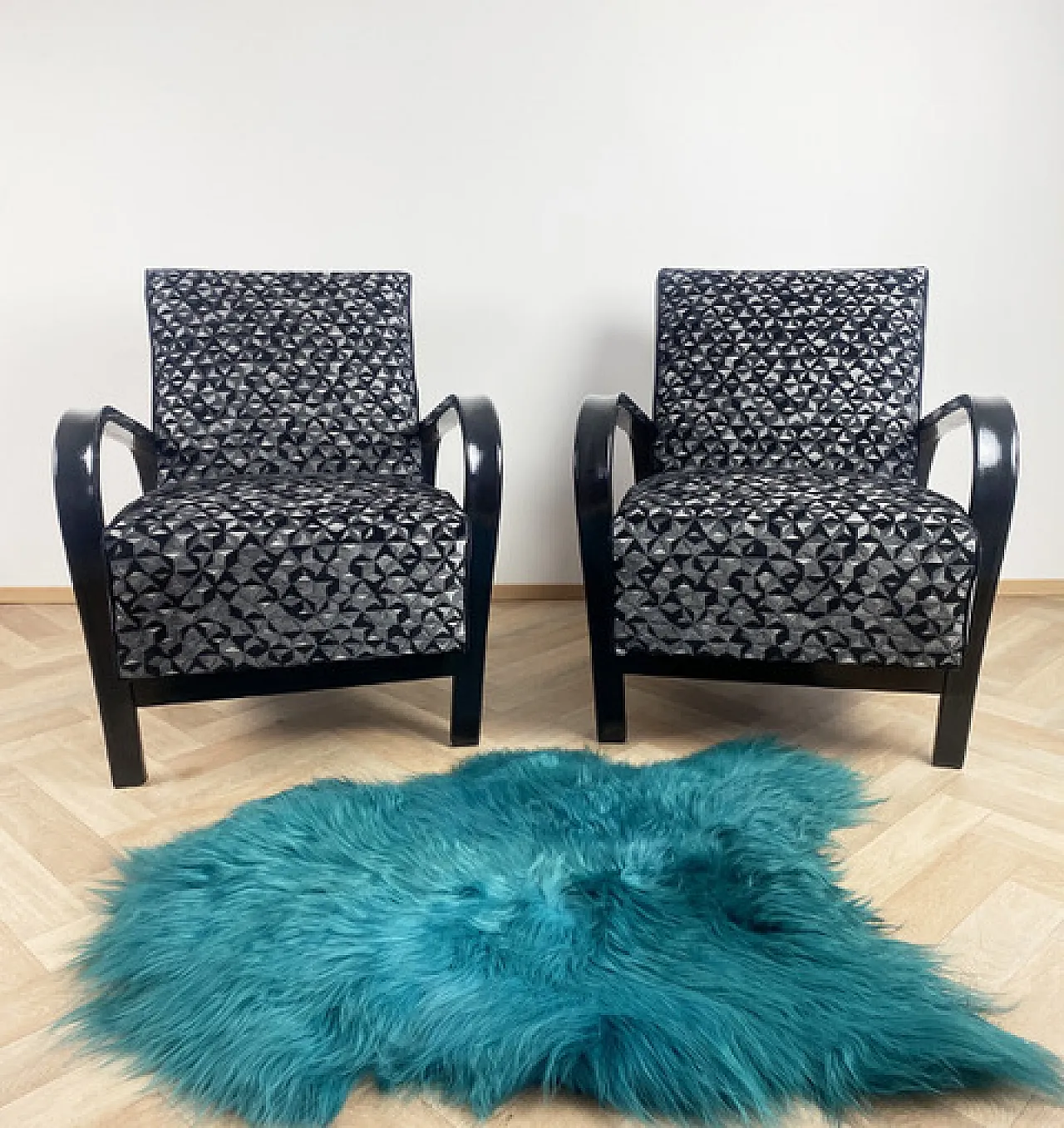 Poltrone HF11 Art Deco, anni '40 6