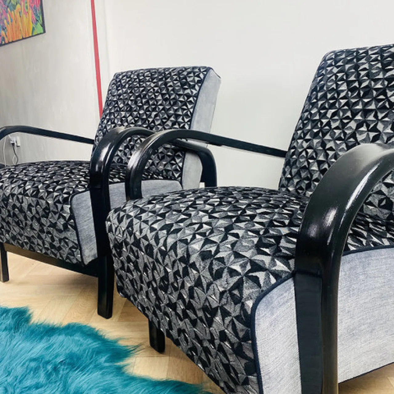 Poltrone HF11 Art Deco, anni '40 7