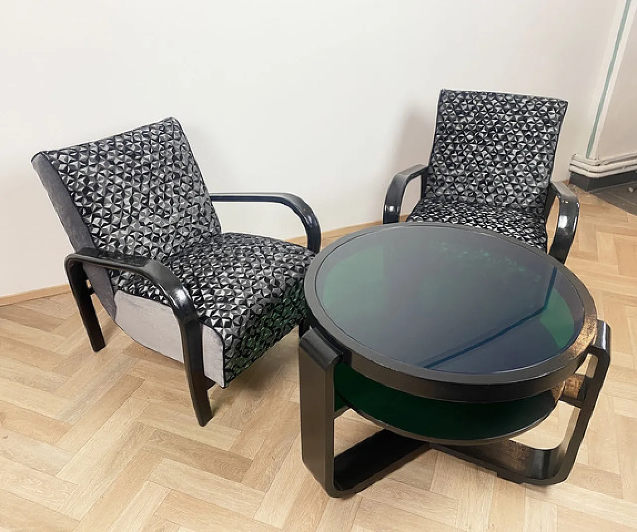 Poltrone HF11 Art Deco, anni '40 11