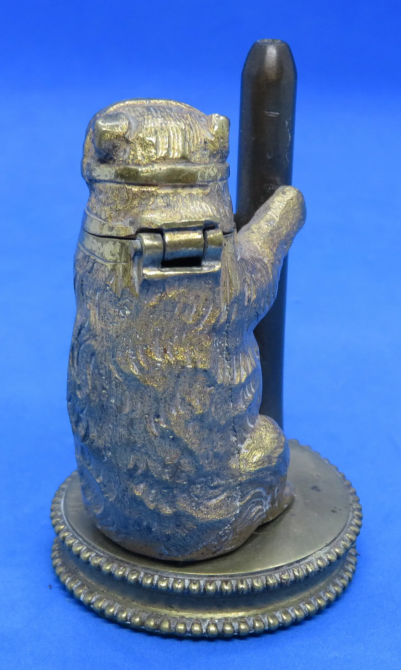Gilded metal match bear, 19th century 4