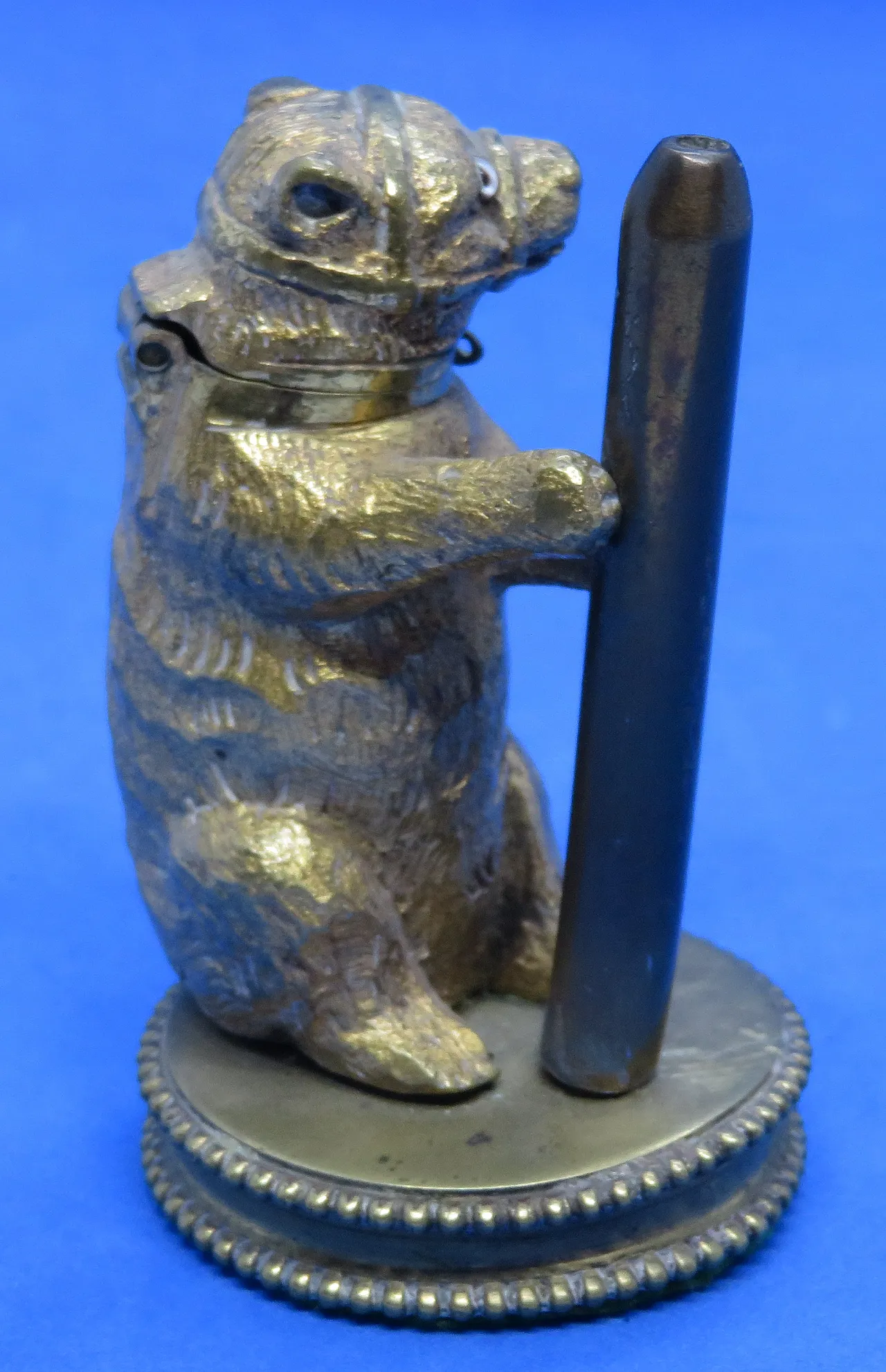 Gilded metal match bear, 19th century 5