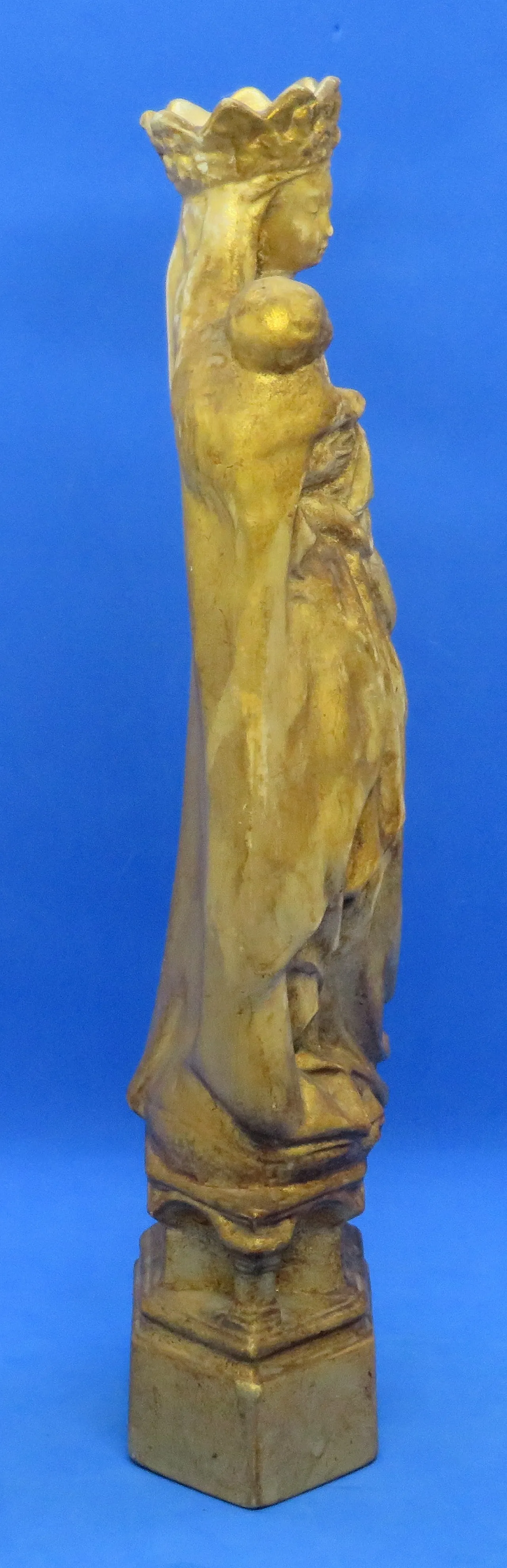 Madonna and Child, gilded ceramic statuette, 19th century 2