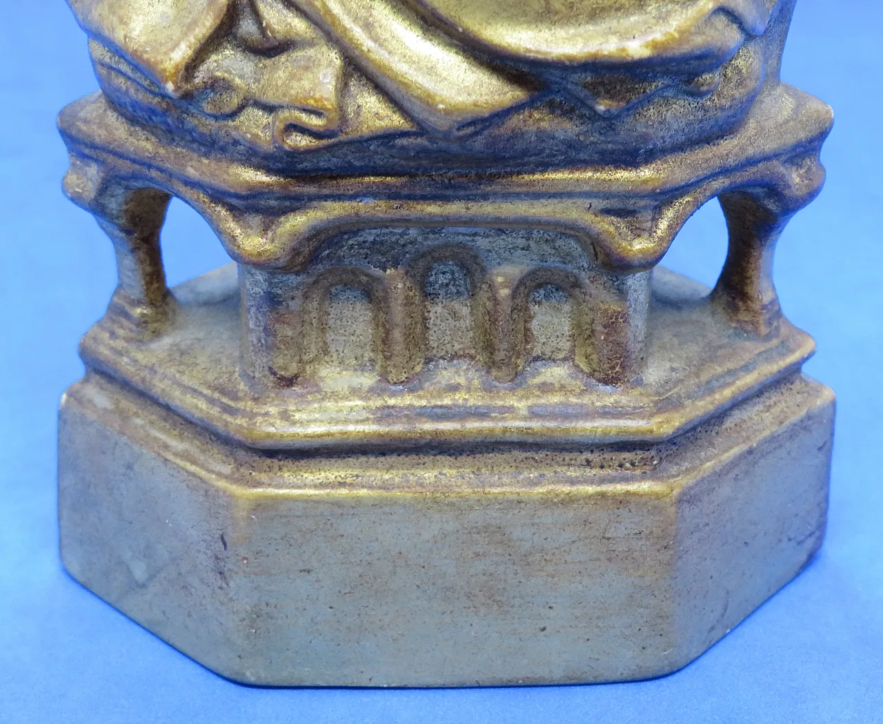 Madonna and Child, gilded ceramic statuette, 19th century 10