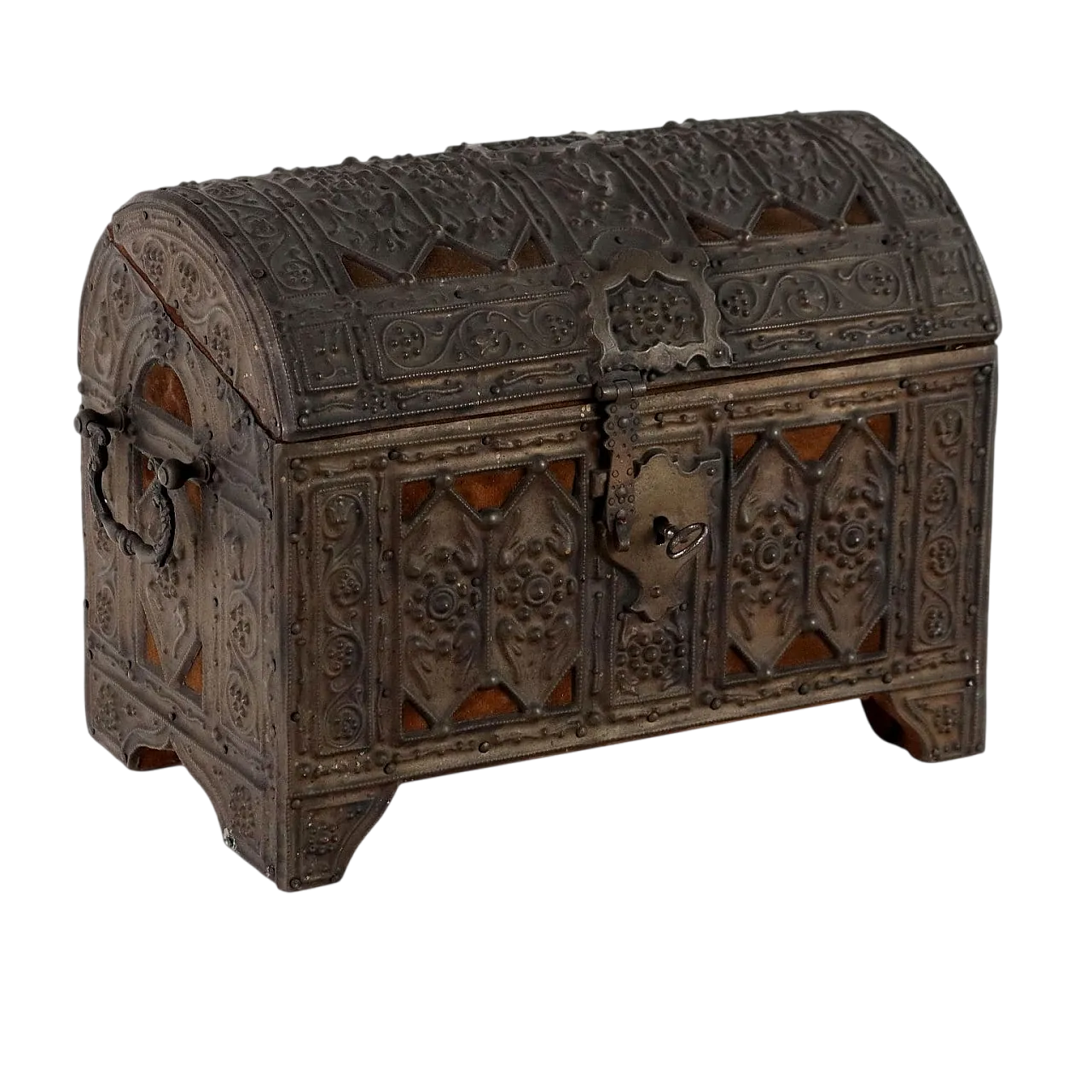 Scrigno in legno e lamierino sbalzato, '800 10