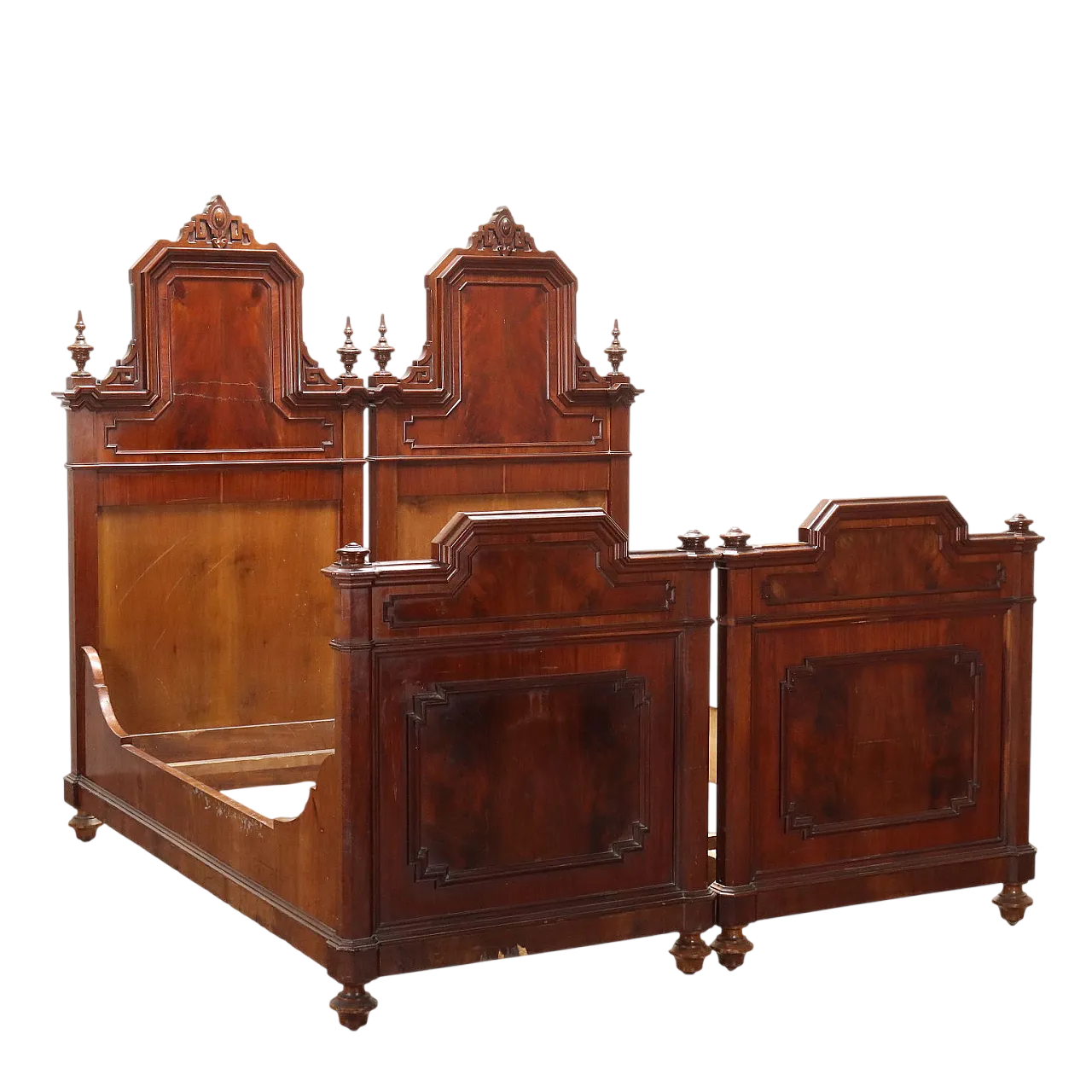 Letto matrimoniale (singoli affiancati), in legno, '800 11