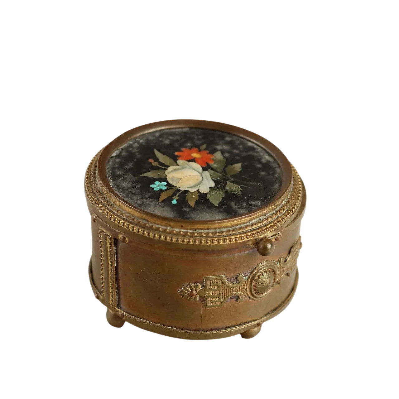 Scrigno in bronzo con coperchio in marmo, '800 9