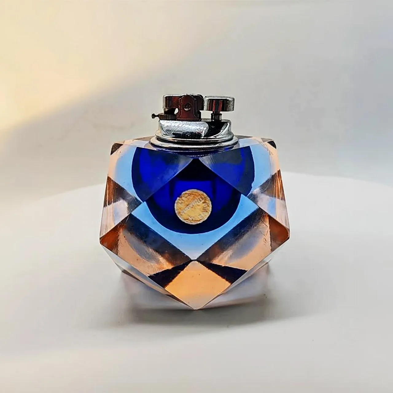 Table lighter in Murano glass by Flavio Poli for Seguso, 1960s 1