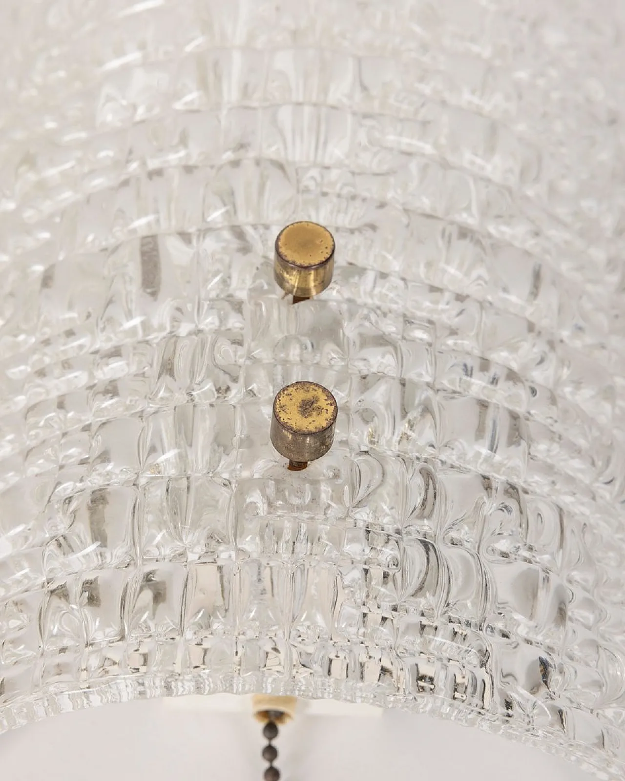 Pair of crystal and brass wall lamps, 1960s 5