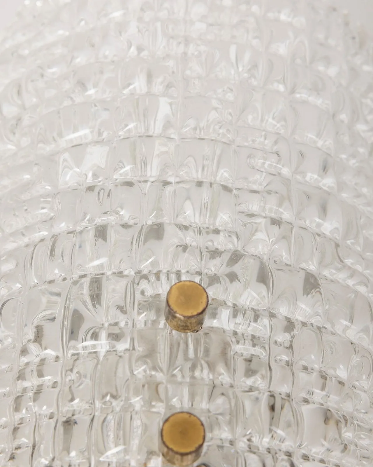 Pair of crystal and brass wall lamps, 1960s 6