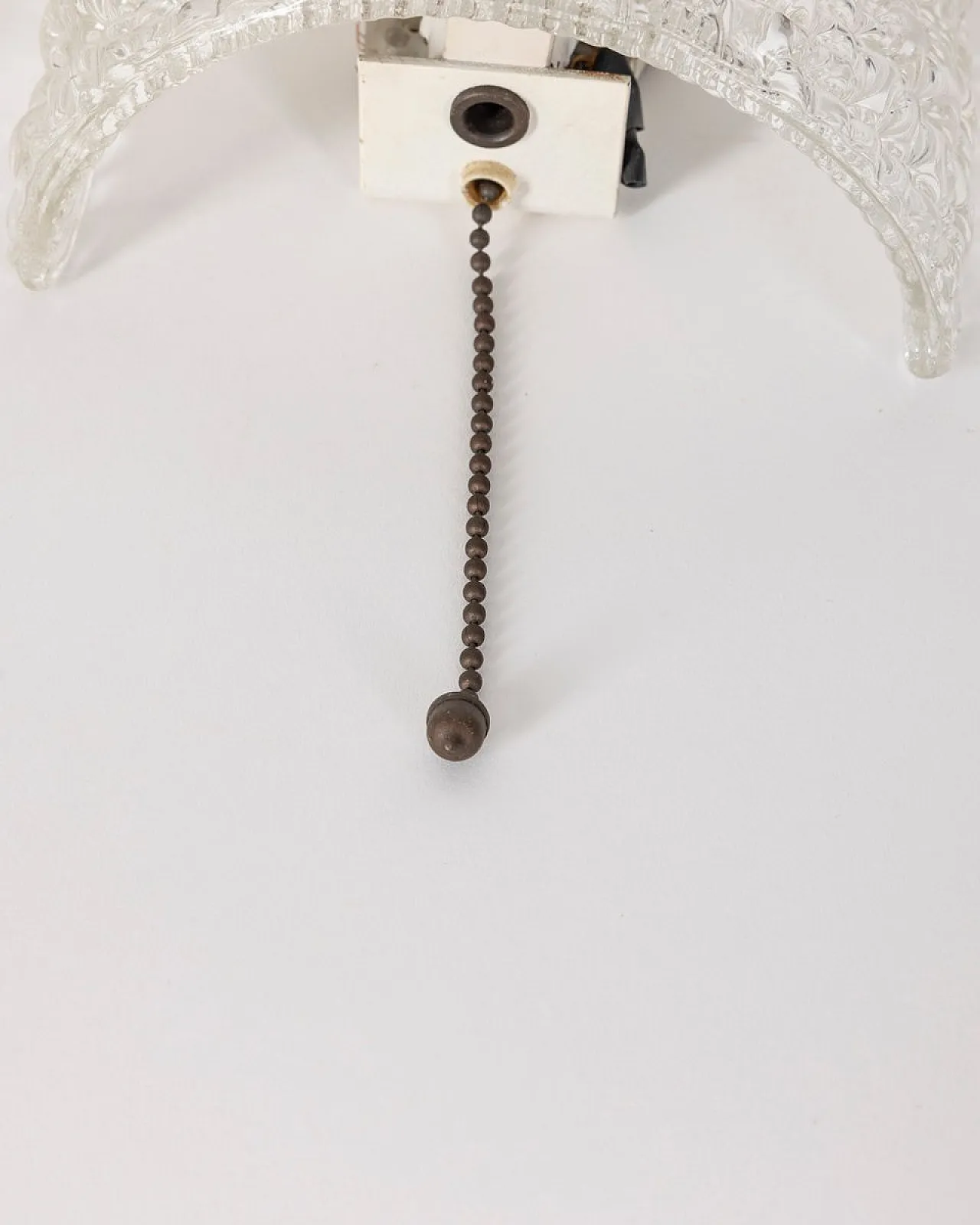 Pair of crystal and brass wall lamps, 1960s 7
