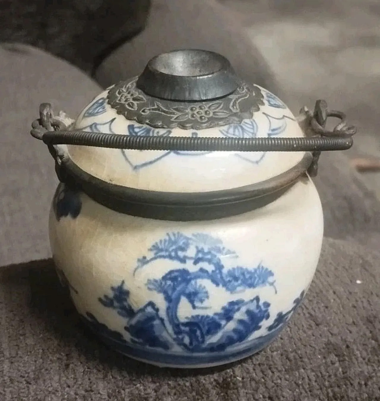 Vaso orientale in ceramica dipinta, '800 1