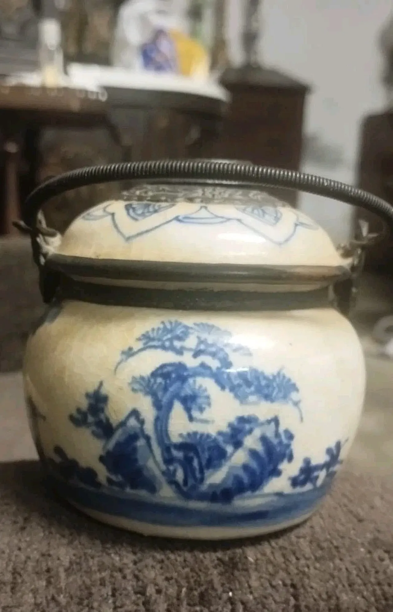 Vaso orientale in ceramica dipinta, '800 2