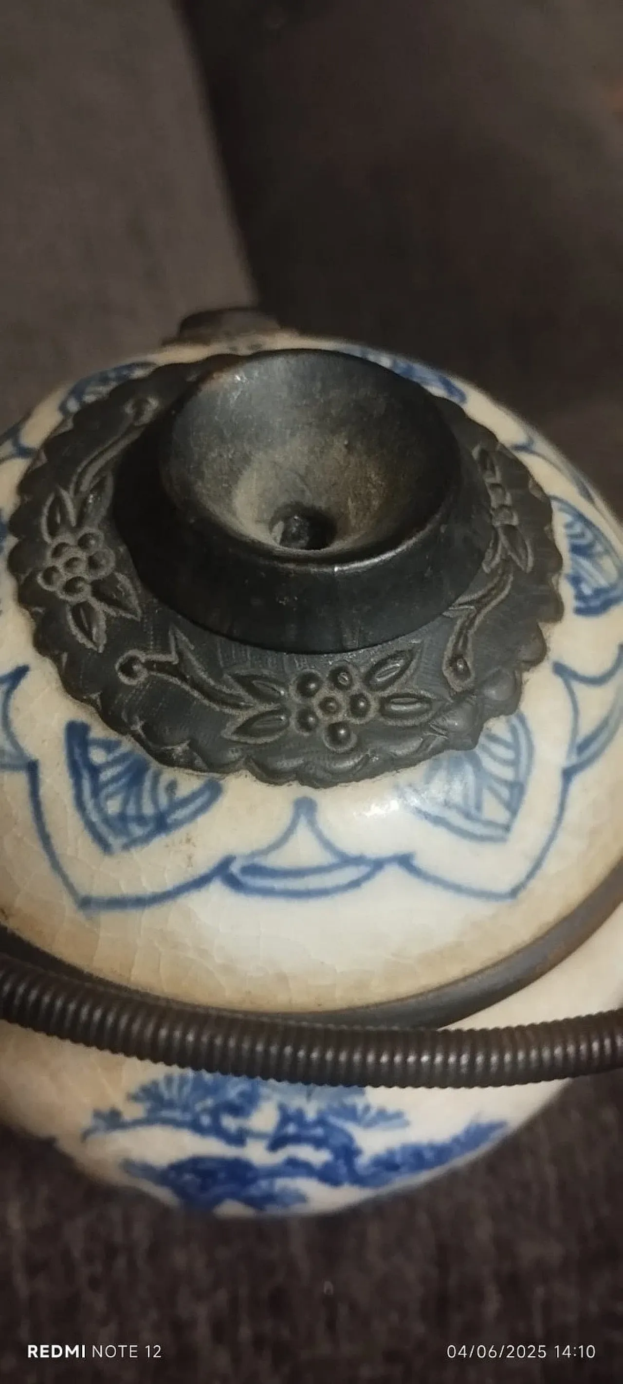 Vaso orientale in ceramica dipinta, '800 3