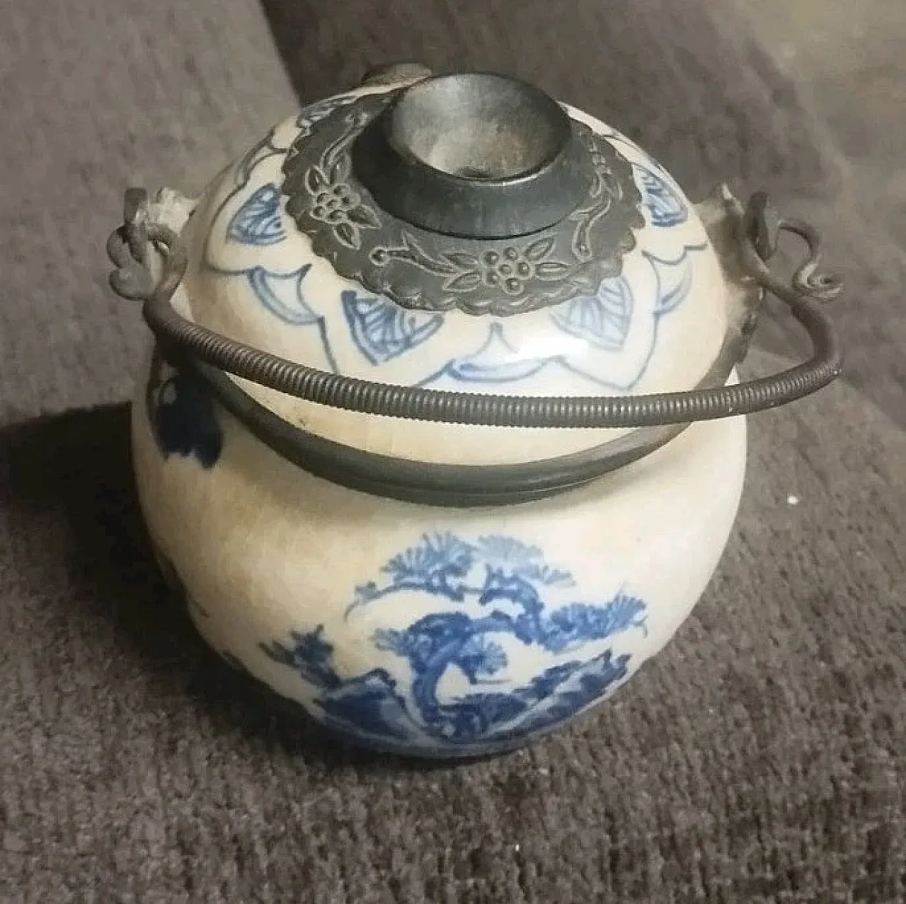 Vaso orientale in ceramica dipinta, '800 5