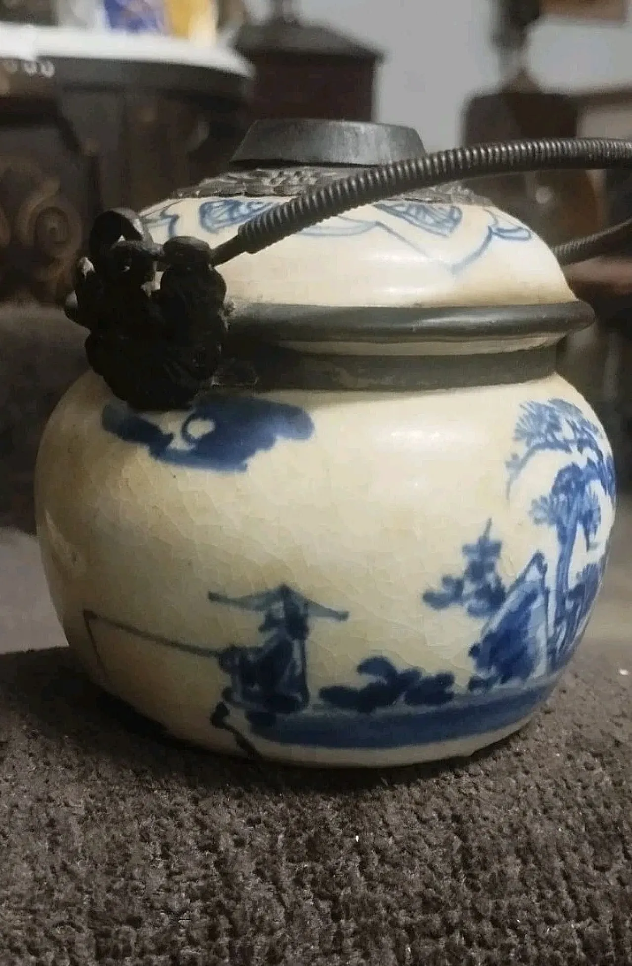 Vaso orientale in ceramica dipinta, '800 6