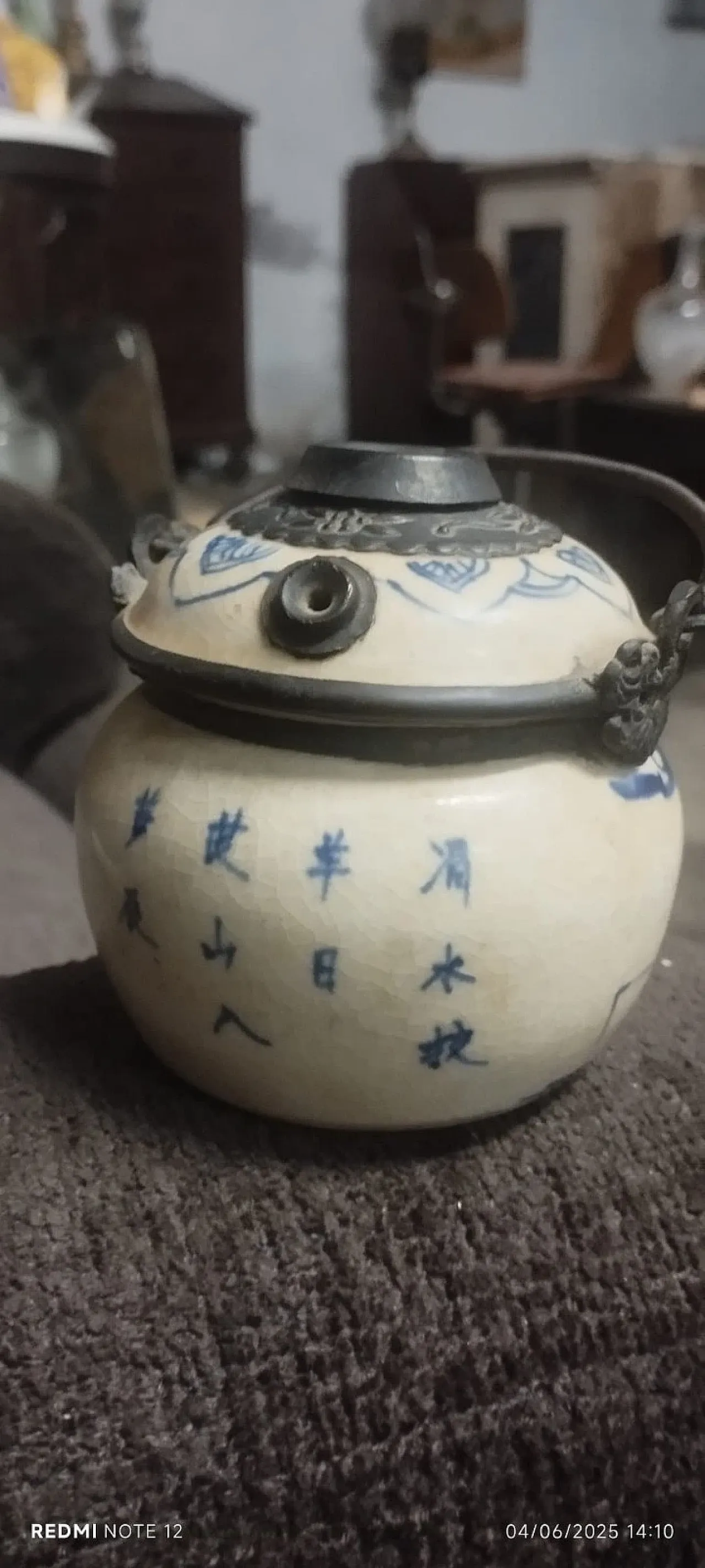 Vaso orientale in ceramica dipinta, '800 7