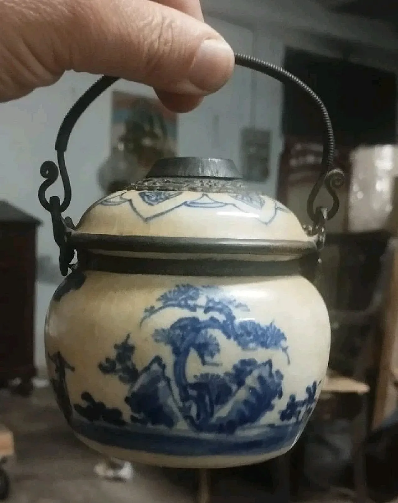 Vaso orientale in ceramica dipinta, '800 9