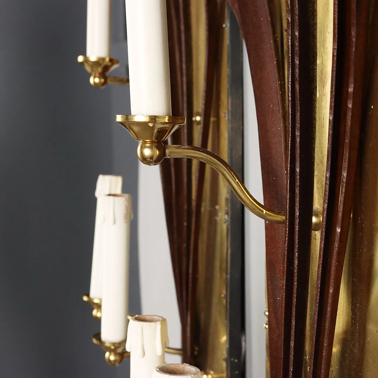 Coppia di Applique in ottone e lamerino, anni '40 3