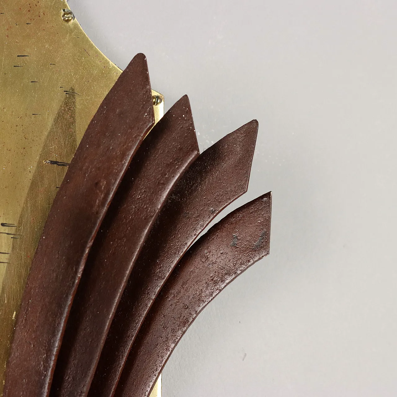 Coppia di Applique in ottone e lamerino, anni '40 4