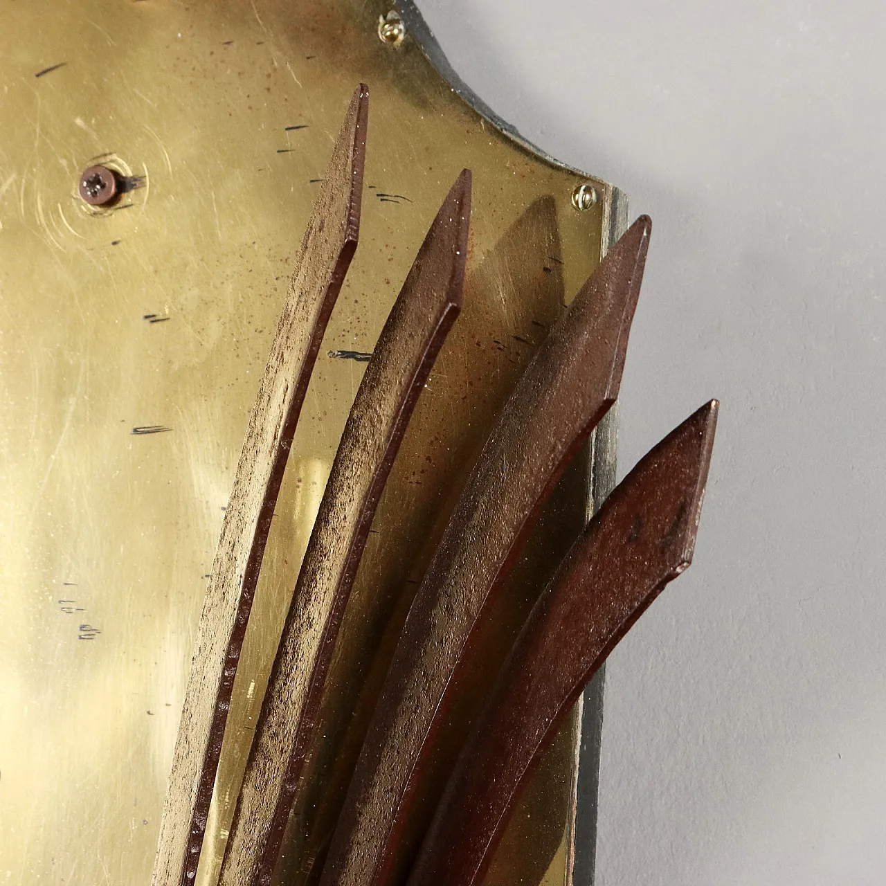 Coppia di Applique in ottone e lamerino, anni '40 7