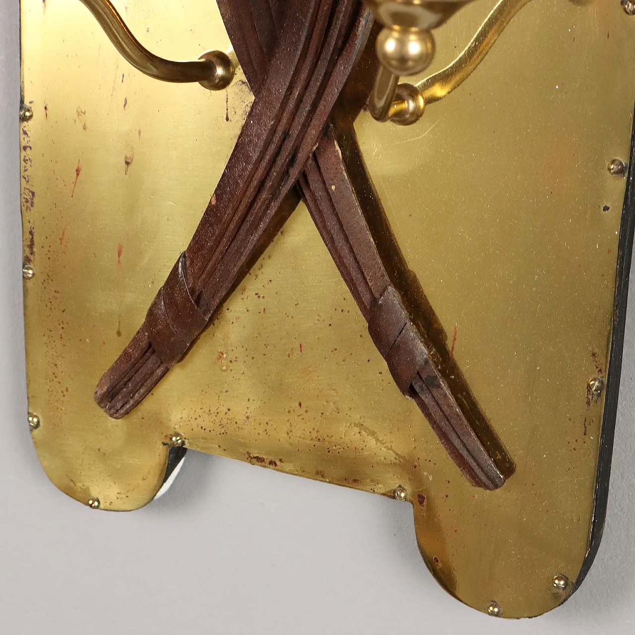 Coppia di Applique in ottone e lamerino, anni '40 8