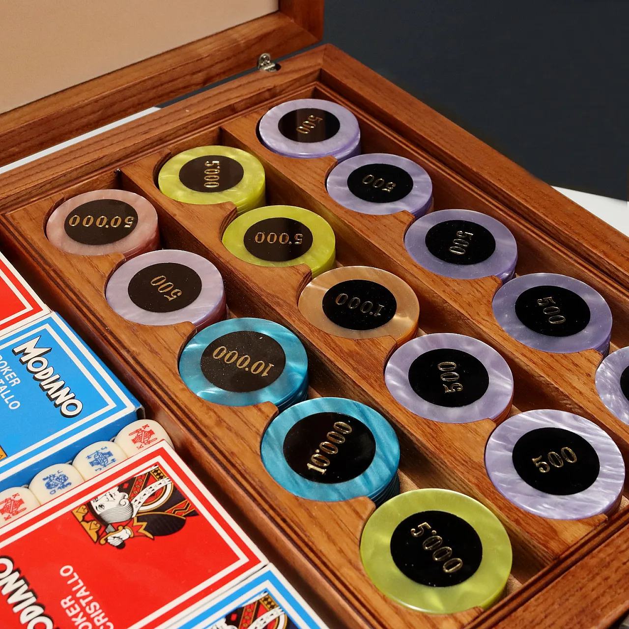 Scatola da gioco in legno e argento 925, '900 6