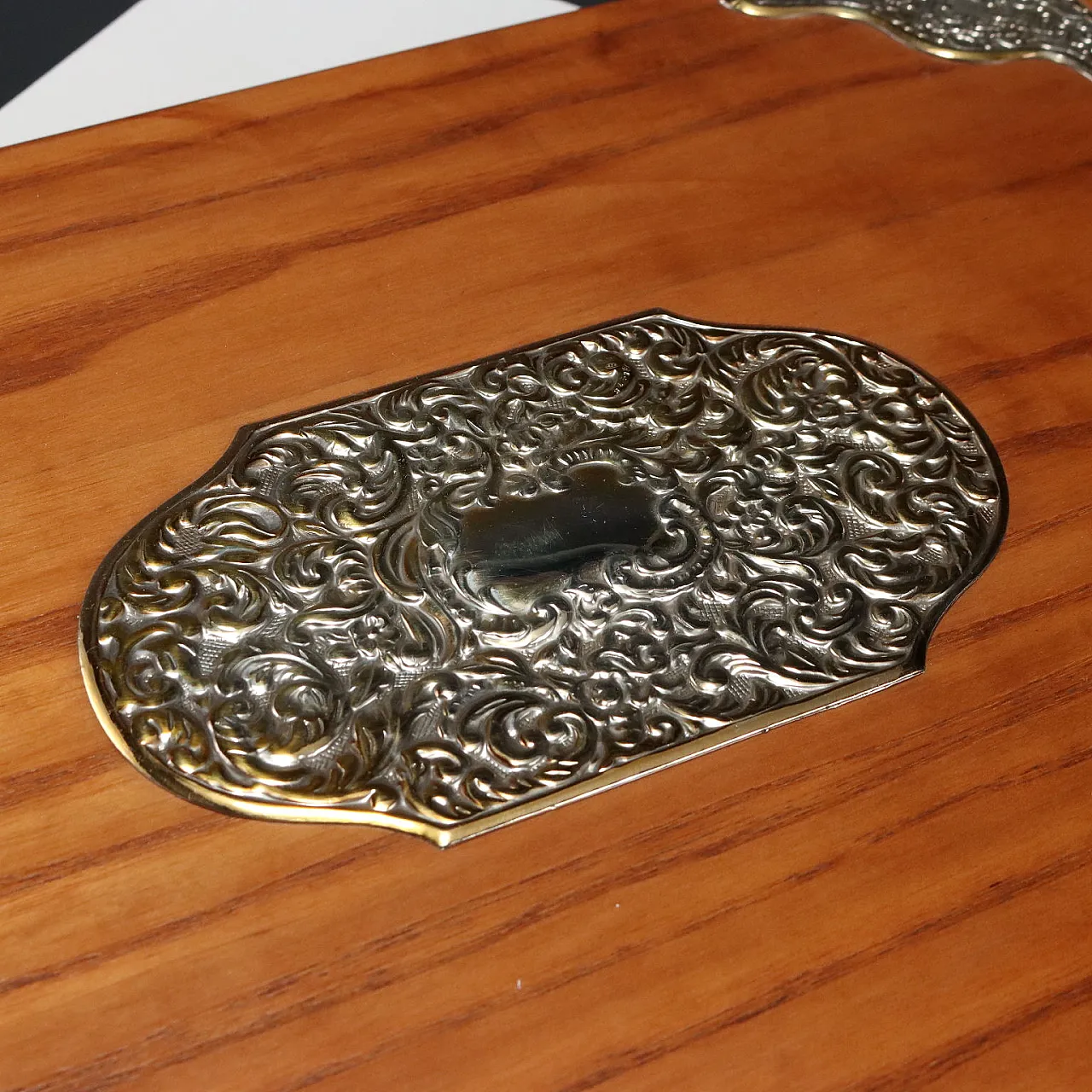 Scatola da gioco in legno e argento 925, '900 7