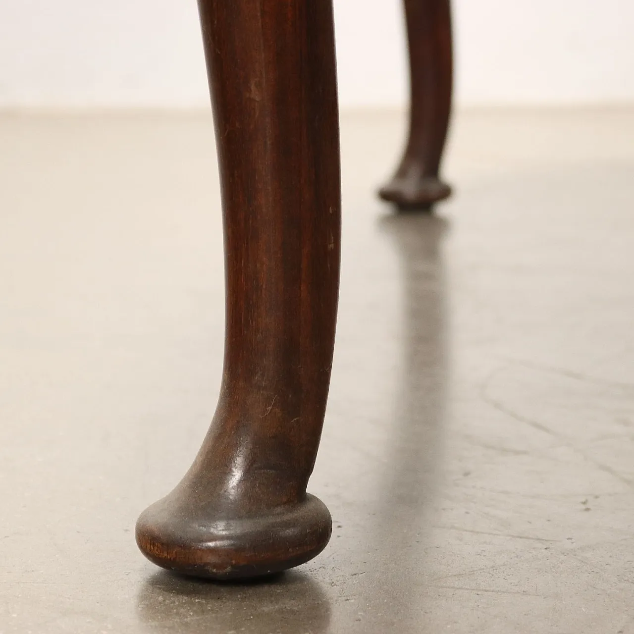 Oval table in stained beech and green marble top, 1950s 5
