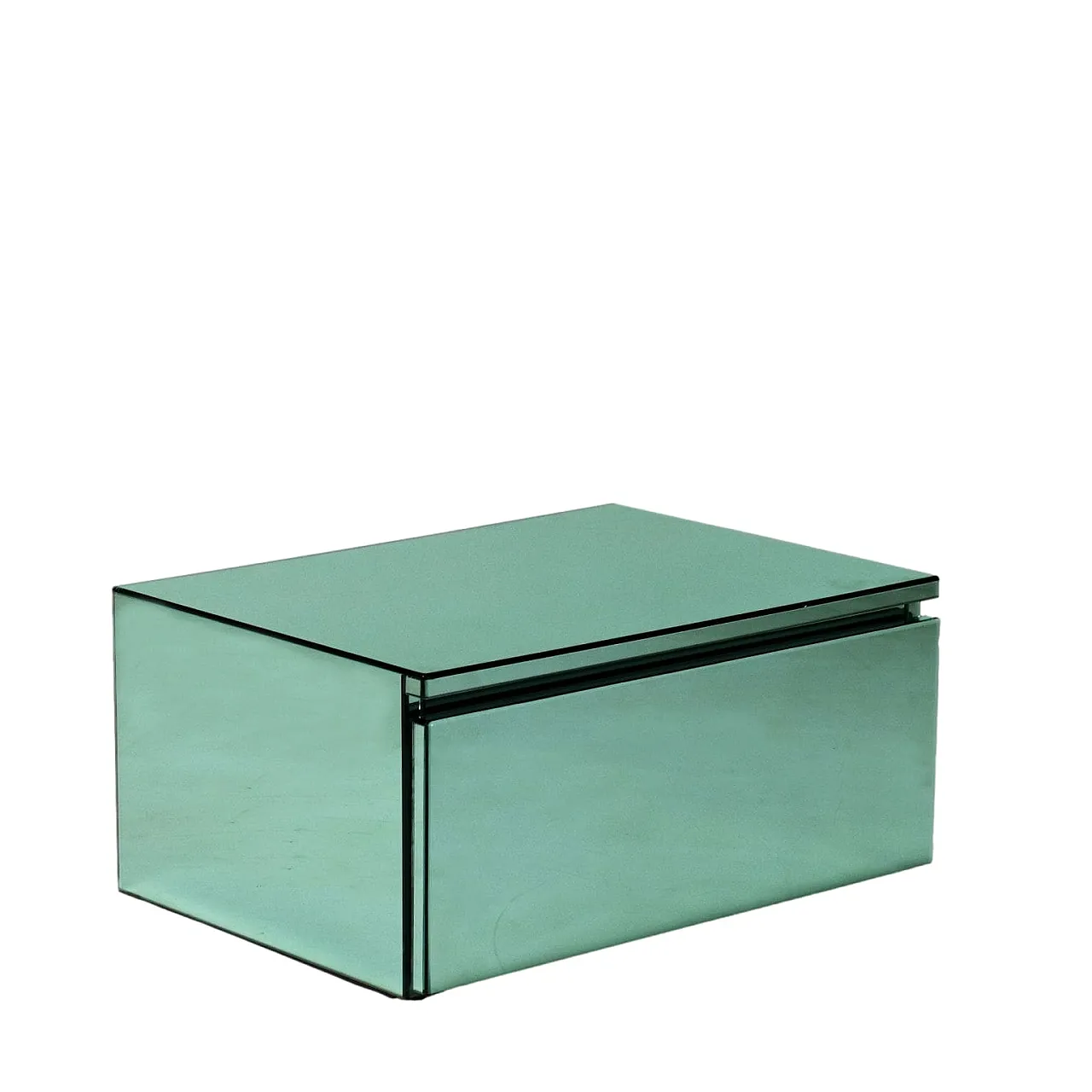 Cabinet Wood Drawer Mirror Italy, 1970s 1