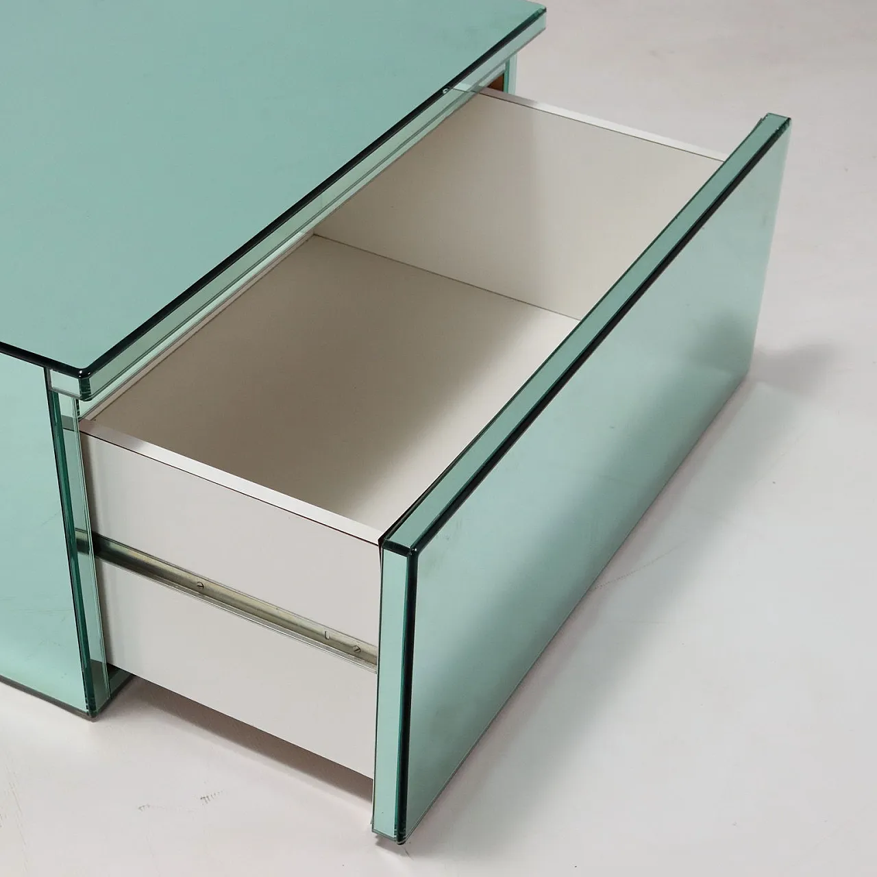 Cabinet Wood Drawer Mirror Italy, 1970s 4