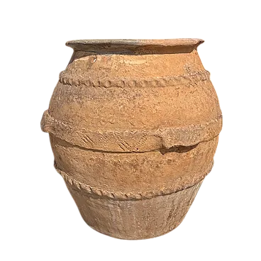 Large antique terracotta utdoor jar vase, 18th century