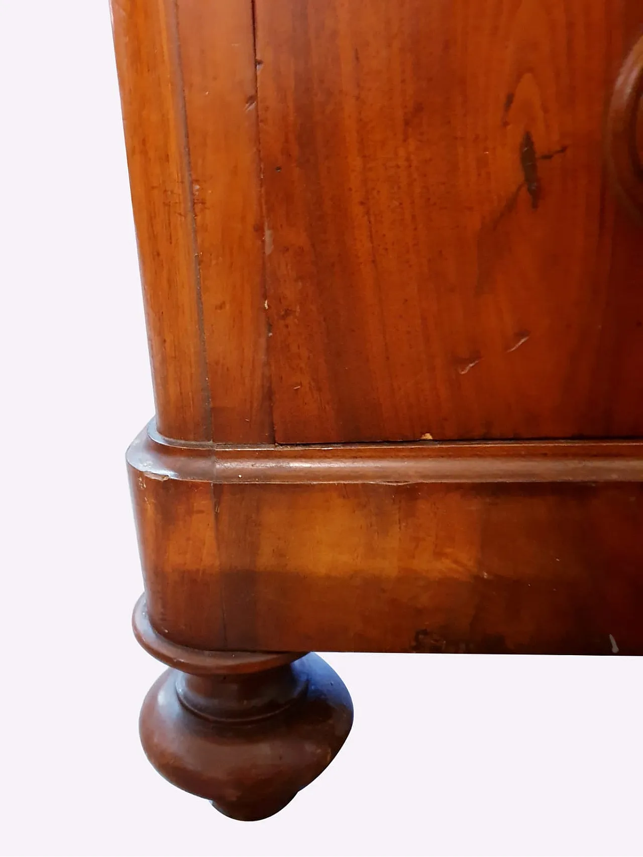 Cassettone Luigi Filippo in noce massello e marmo, '800 12