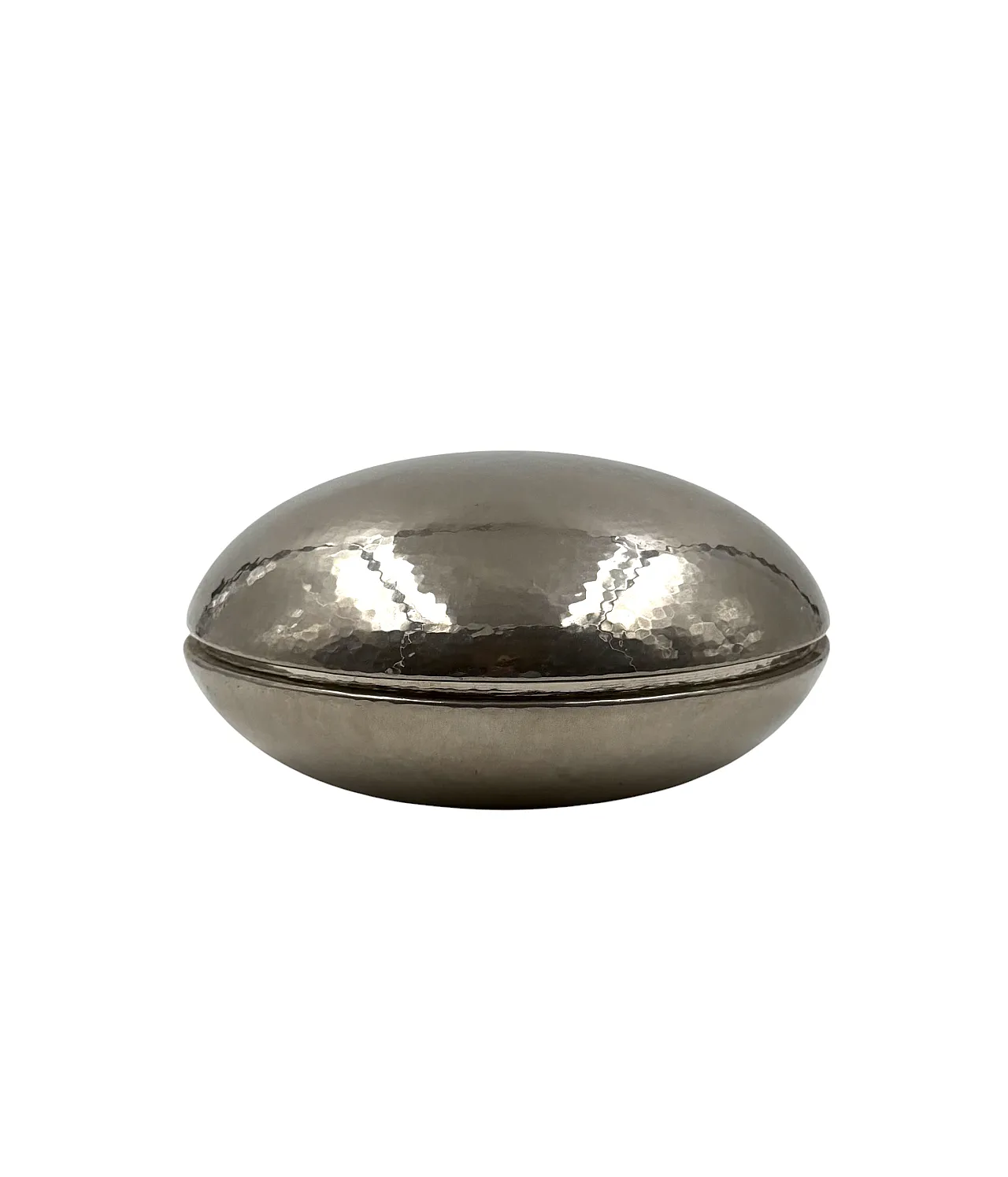 Midcentury Silver-Plated Hand-Hammered Brass Box, Zanetto Padua Italy 8
