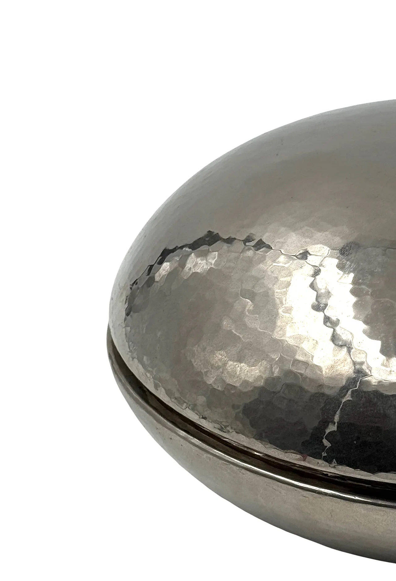 Midcentury Silver-Plated Hand-Hammered Brass Box, Zanetto Padua Italy 11