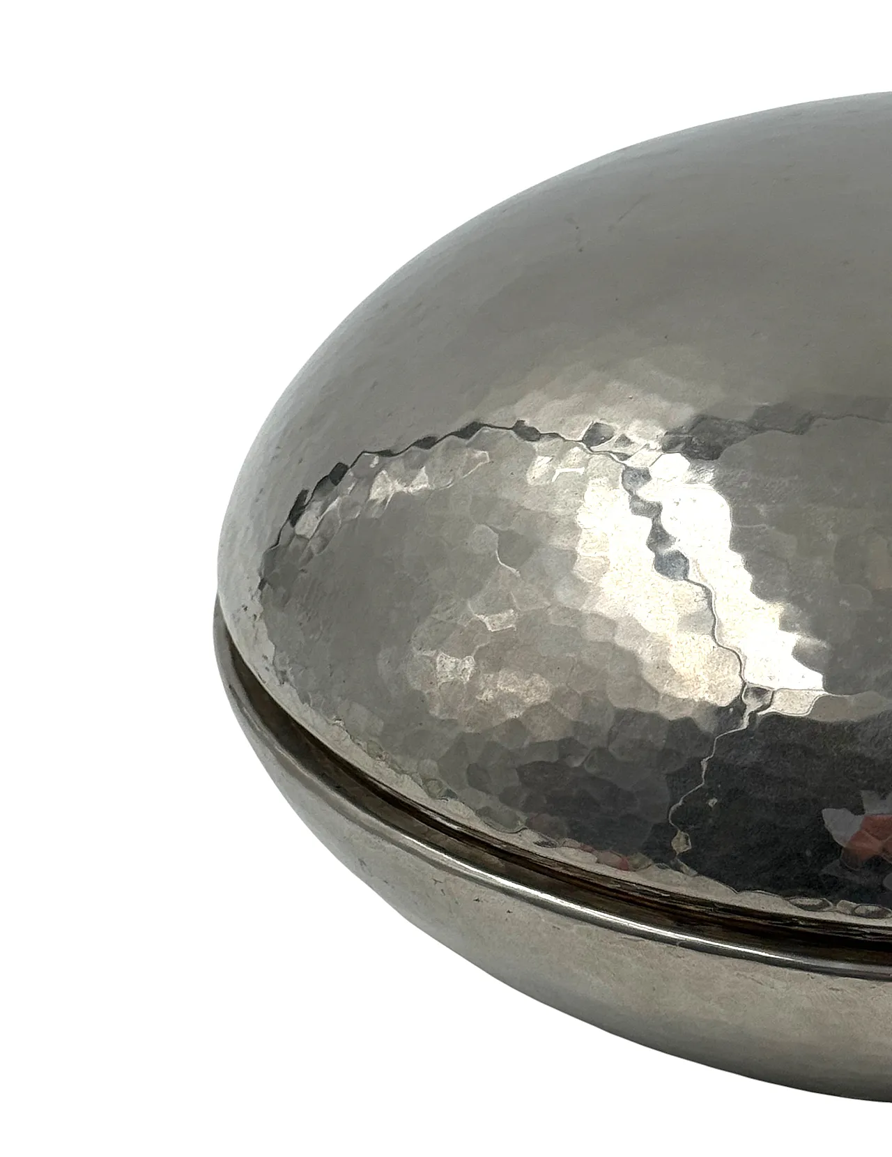 Midcentury Silver-Plated Hand-Hammered Brass Box, Zanetto Padua Italy 12