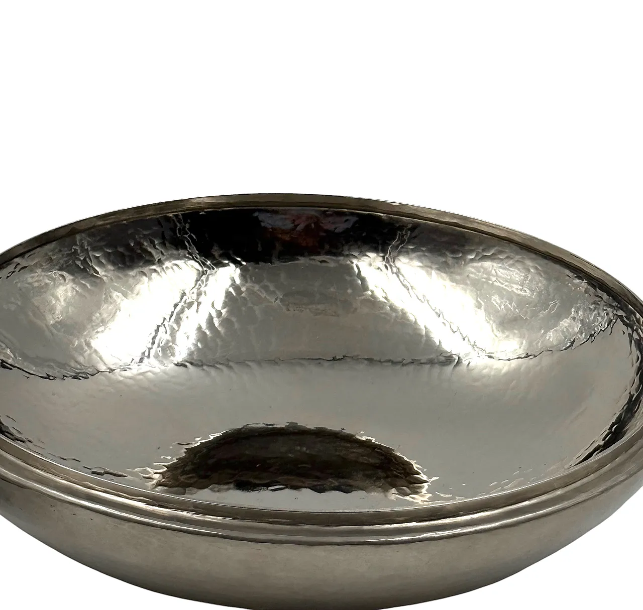 Midcentury Silver-Plated Hand-Hammered Brass Box, Zanetto Padua Italy 16