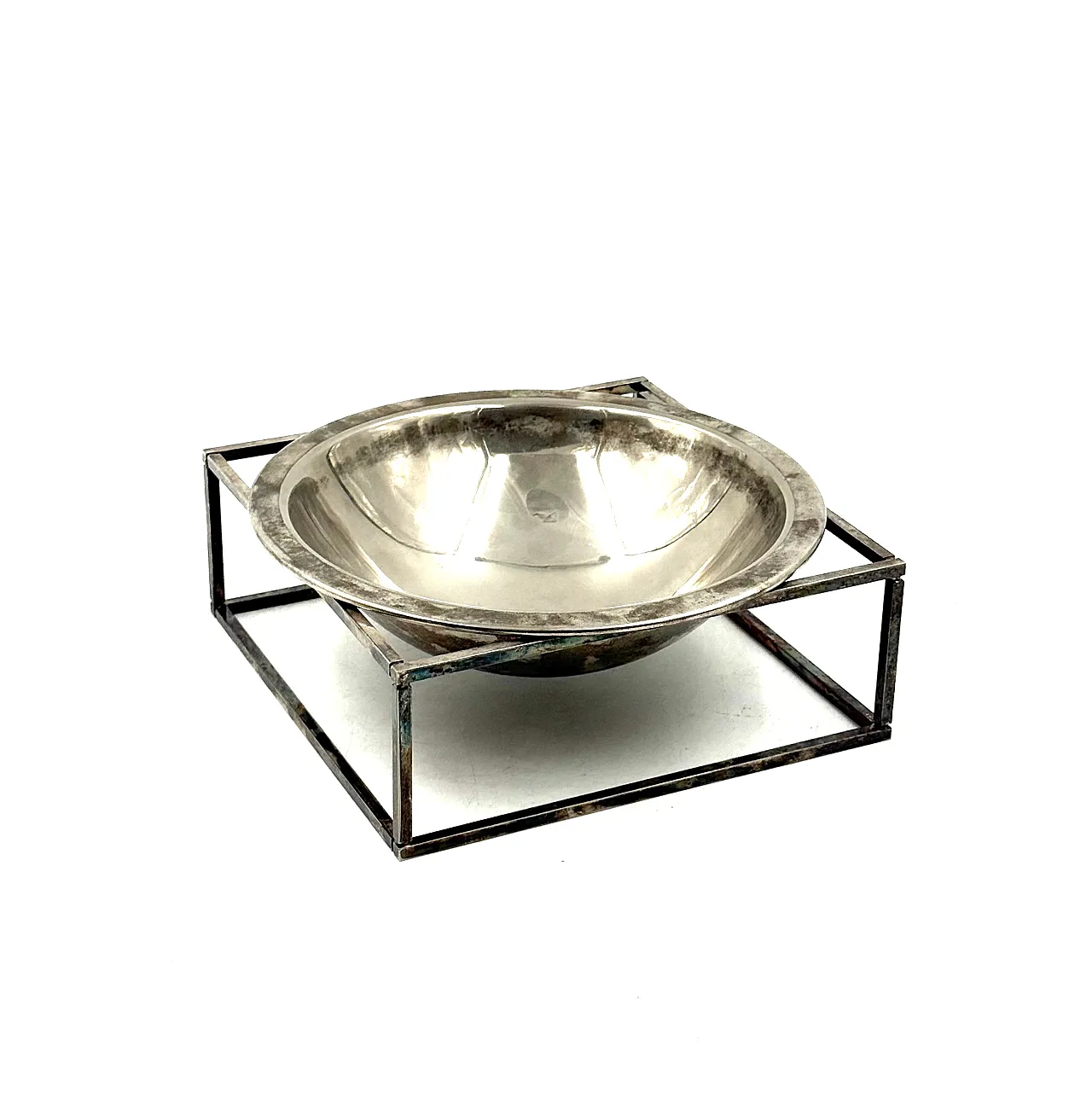 Mid-Century Modern Silver-Plated Bowl / Vide few, PM Italy 1970s 1