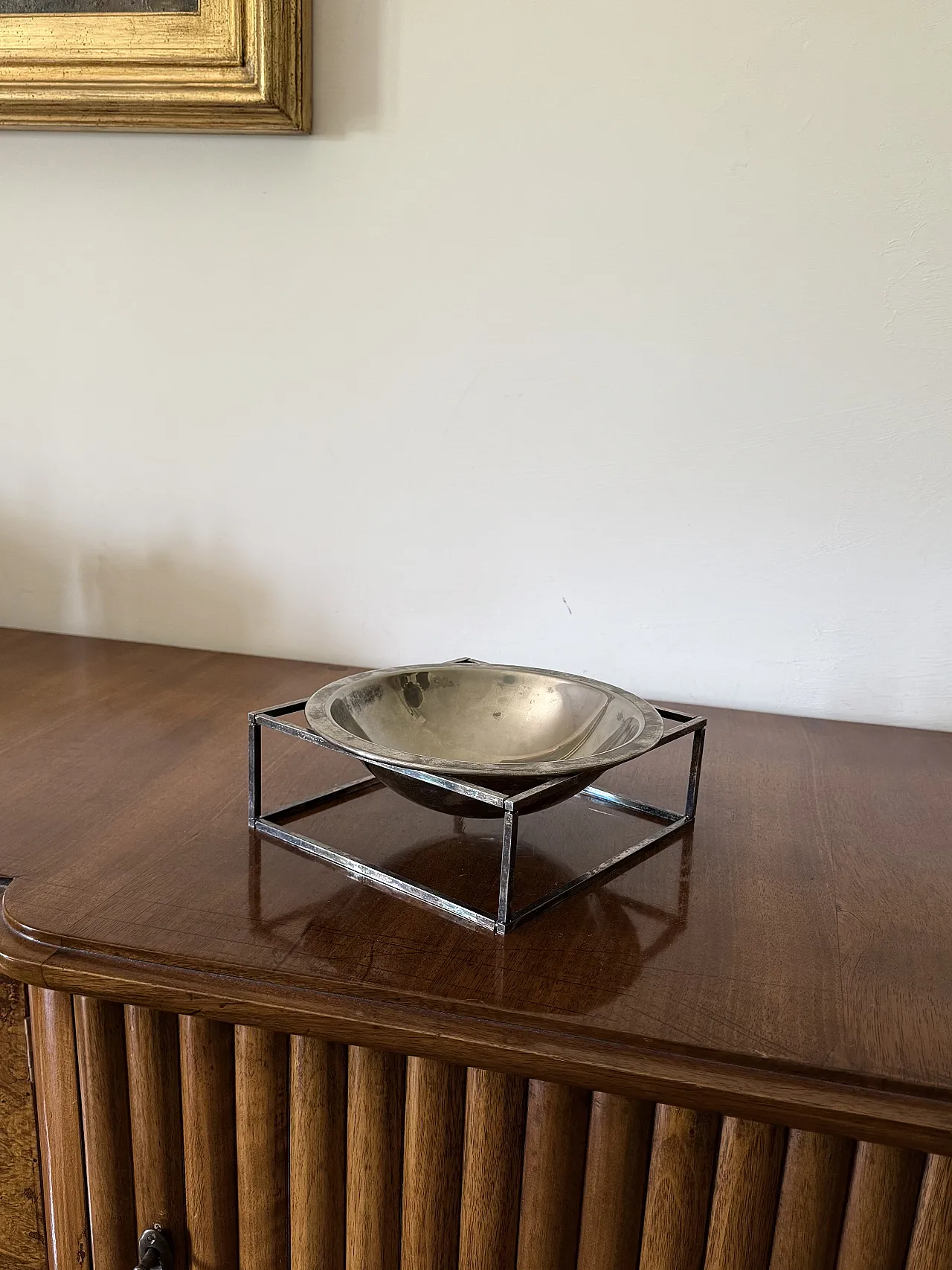 Mid-Century Modern Silver-Plated Bowl / Vide few, PM Italy 1970s 2