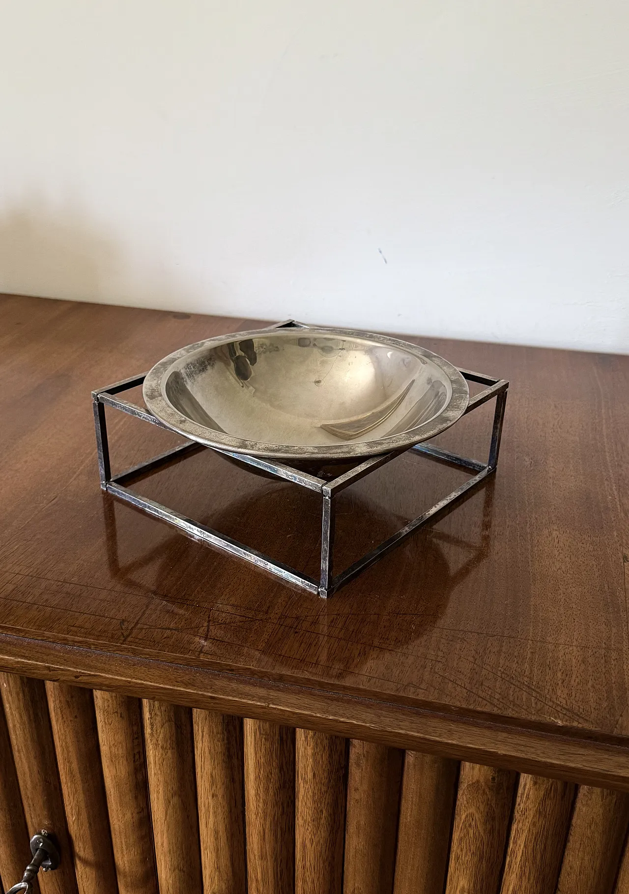 Mid-Century Modern Silver-Plated Bowl / Vide few, PM Italy 1970s 3
