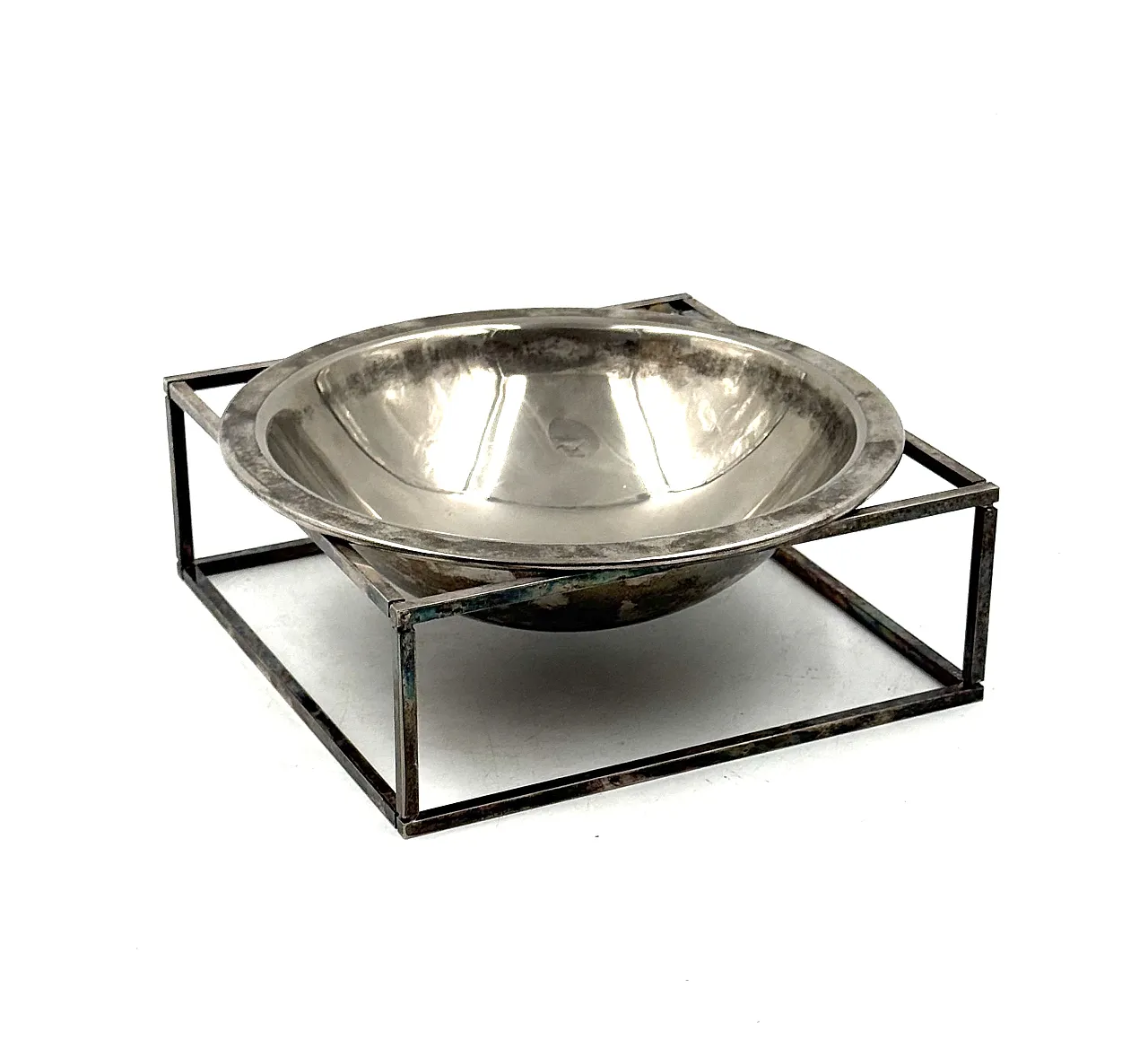 Mid-Century Modern Silver-Plated Bowl / Vide few, PM Italy 1970s 9