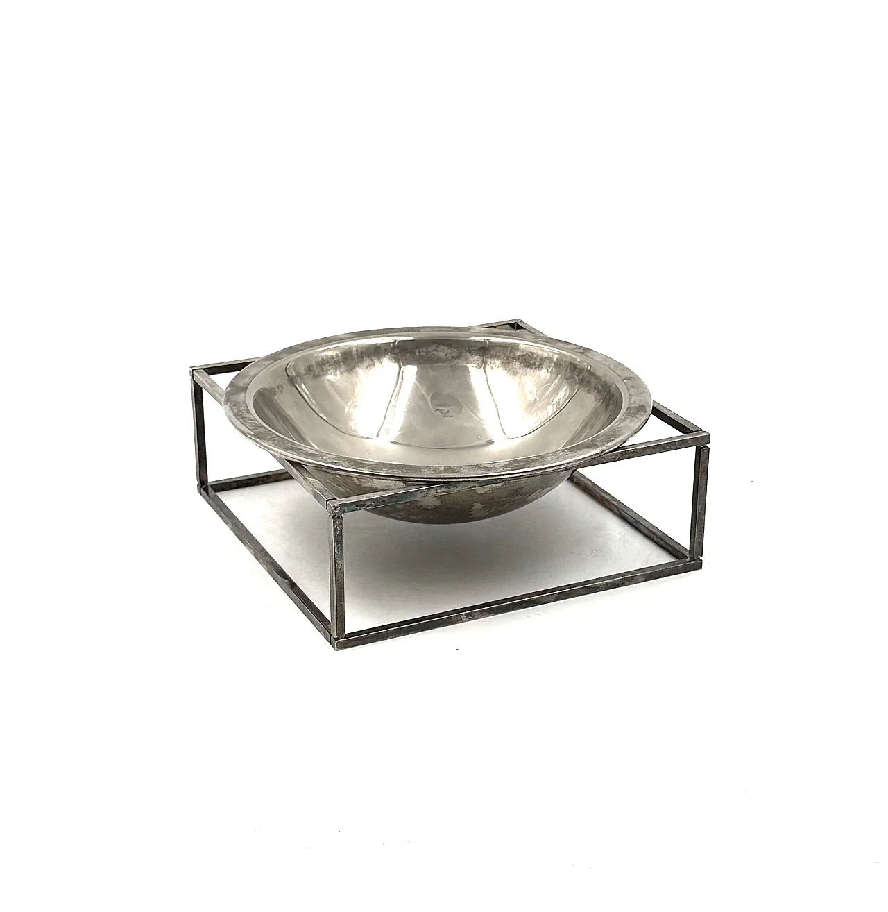 Mid-Century Modern Silver-Plated Bowl / Vide few, PM Italy 1970s 10