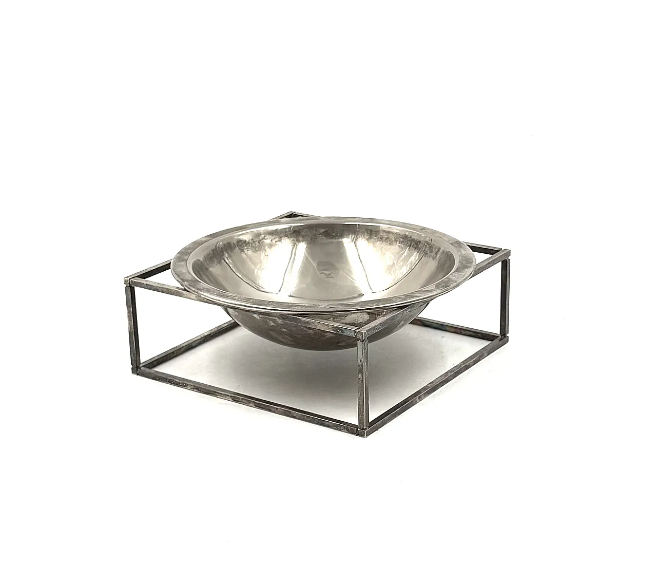 Mid-Century Modern Silver-Plated Bowl / Vide few, PM Italy 1970s 11