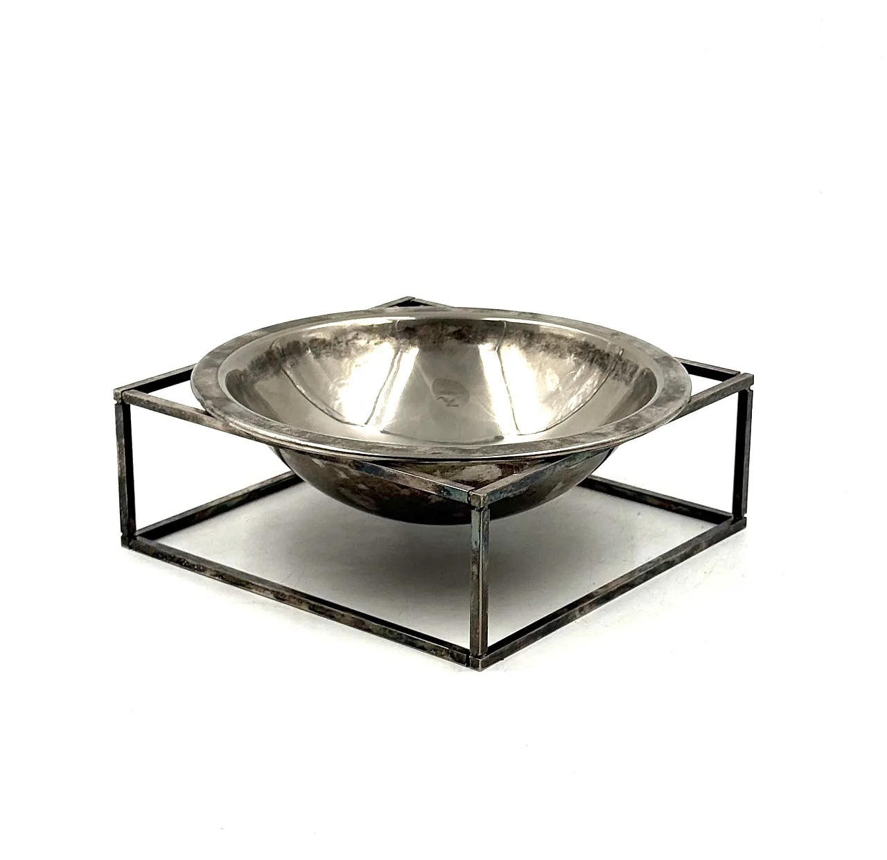 Mid-Century Modern Silver-Plated Bowl / Vide few, PM Italy 1970s 13